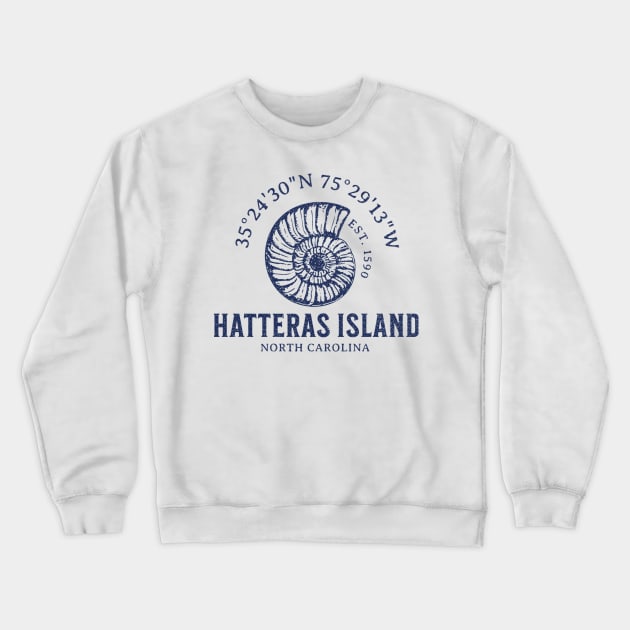 Hatteras Island Sunrise Sea Shell Vacation in NC Crewneck Sweatshirt by Contentarama